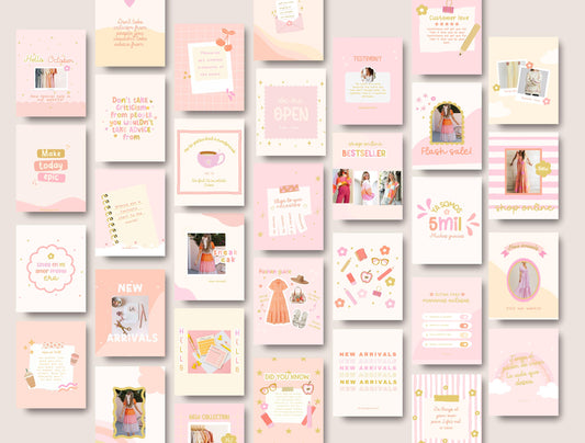 Plantilla de Instagram de Sunset Playful / Feed de Instagram de boutique / Feed de moda / Plantilla de compromiso