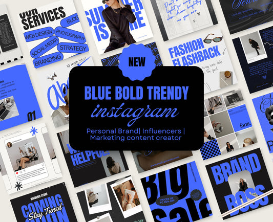 Plantilla Canva de feed de Instagram atrevida y moderna, de alto impacto visual, ideal para marcas personales, influencers y creadores de contenido de marketing digital
