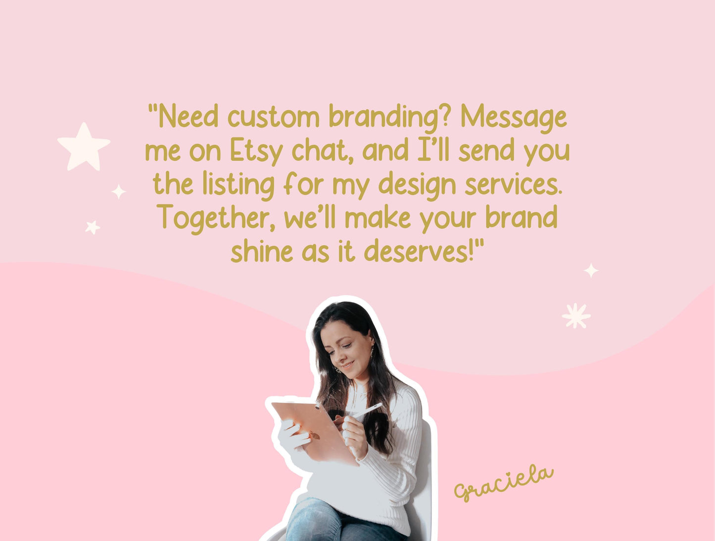 Banners para tiendas Etsy / Diseño de marca delicado y coqueto con estética rosa para su tienda / Banners y gráficos personalizables