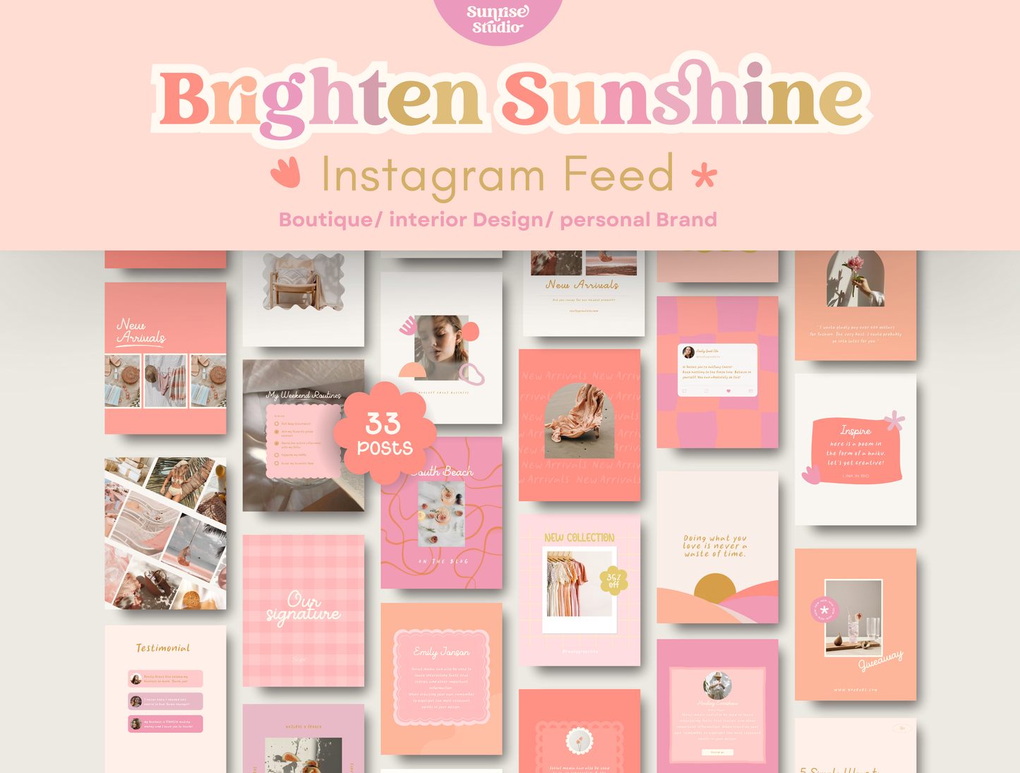 Playful trendy instagram template- Brighten Sunshine Collection