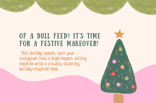 Bright Christmas instagram template - Hand Drawn Illustrated Christmas - Holiday post