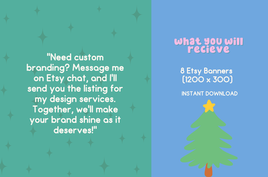 Colorful Christmas Etsy Banner Canva template- Holiday Instagram template- Christmas instagram Banner-season sales template