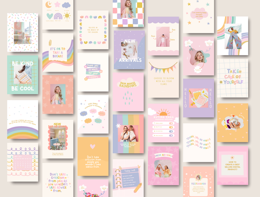 Cute Pastel Rainbow Instagram template