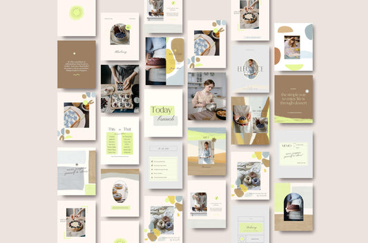 Plantilla elegante de feed de Instagram de panadería para Canva: plantillas de publicaciones artísticas de alto impacto visual y estrategia de participación para pequeñas empresas.