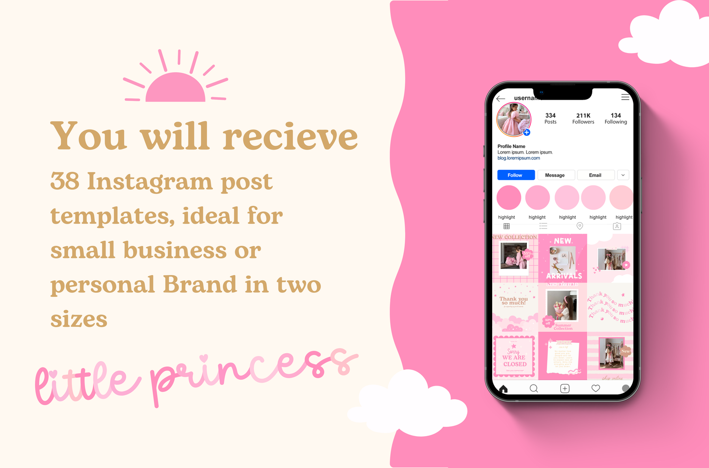 Playful cute Pink instagram Bundle