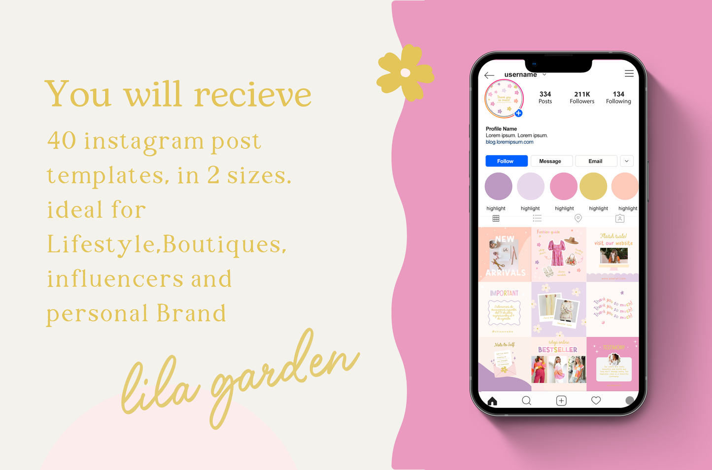 Playful pastel instagram- Lila garden Collection