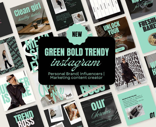 Plantilla Canva de feed de Instagram atrevida y moderna, de alto impacto visual, ideal para marcas personales, influencers y creadores de contenido de marketing digital.