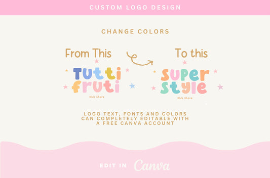 Logotipo colorido: diseño bohemio retro de moda para pequeñas empresas, logotipos modernos y brillantes para boutiques infantiles y marcas divertidas.