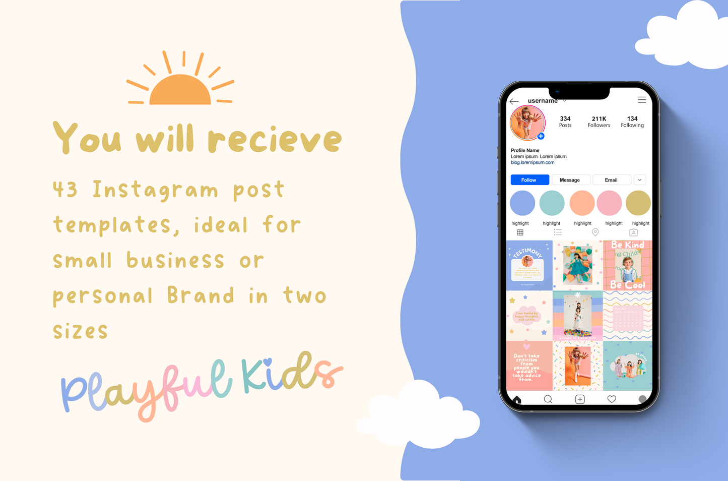 Playful Kids instagram template