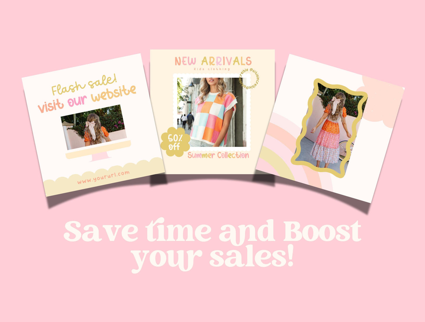 Plantilla de Instagram de Sunset Playful / Feed de Instagram de boutique / Feed de moda / Plantilla de compromiso