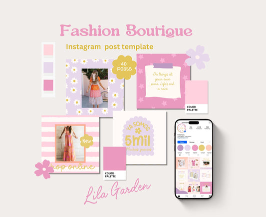 Plantilla de Instagram en tonos pastel y divertida para boutiques de moda, marcas personales y feeds de estilo de vida.