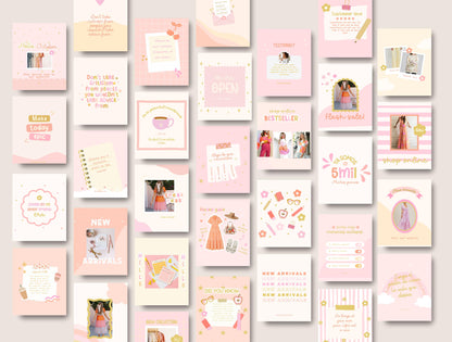 Plantilla de Instagram de Sunset Playful / Feed de Instagram de boutique / Feed de moda / Plantilla de compromiso