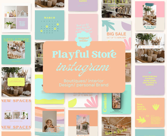 Plantilla de feed de Instagram para tienda de decoración del hogar y diseño de interiores / Canva: plantillas de publicaciones de alto impacto visual y participación, pequeñas empresas