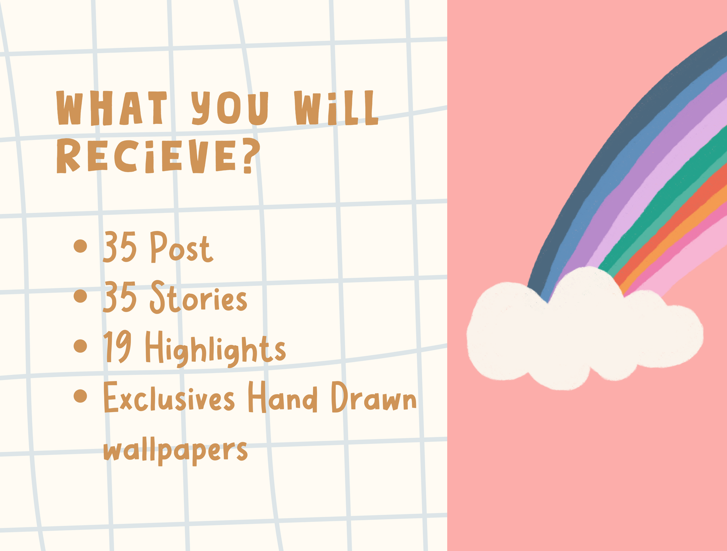 Rainbow Instagram template Bundle