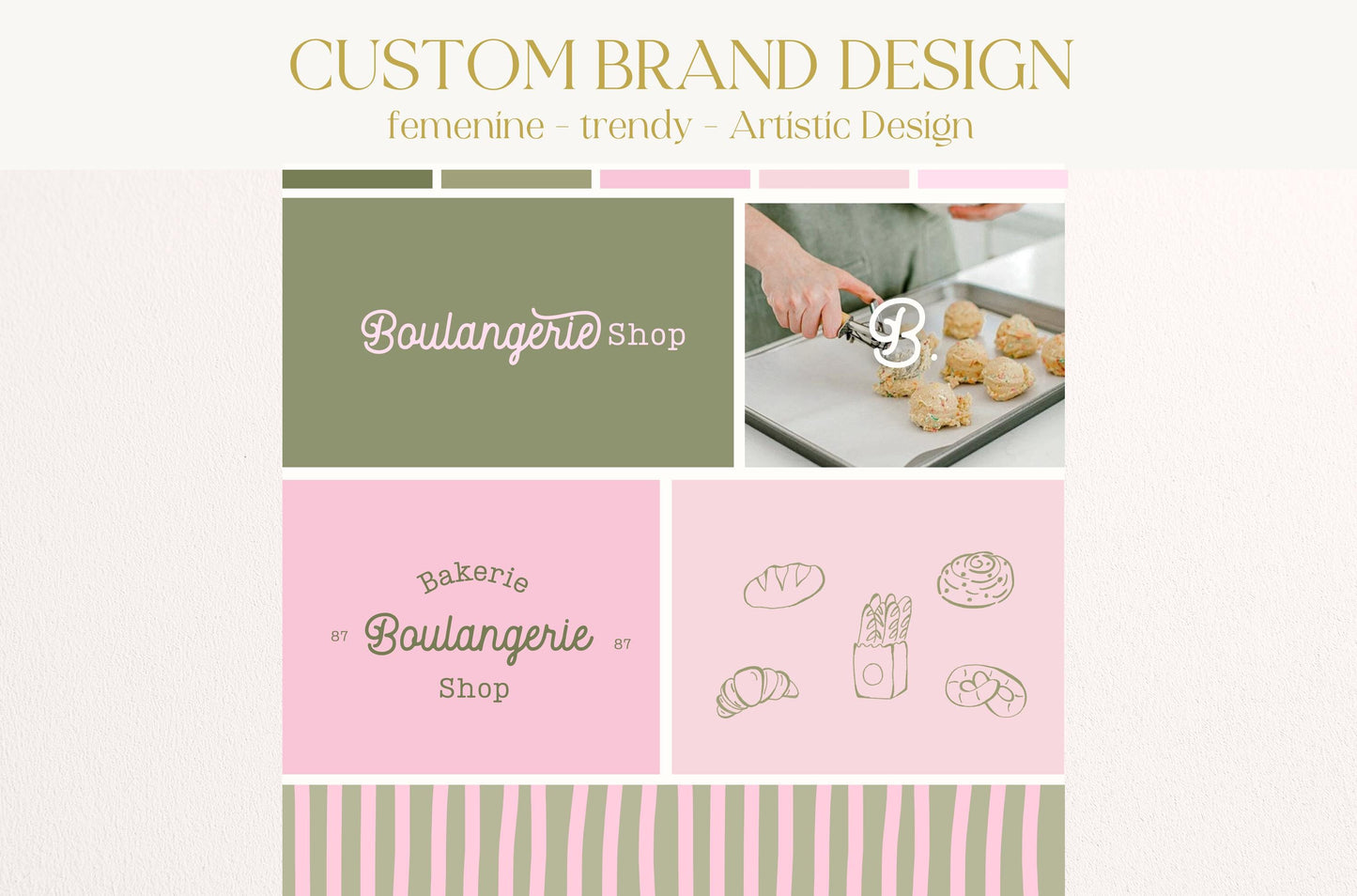 Kit de marca de panadería prediseñado y personalizado: estilo moderno para marcas y negocios de panadería - Descarga instantánea de Canva