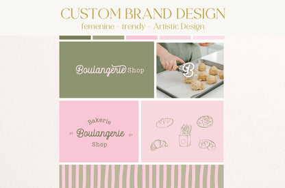 Kit de marca de panadería prediseñado y personalizado: estilo moderno para marcas y negocios de panadería - Descarga instantánea de Canva