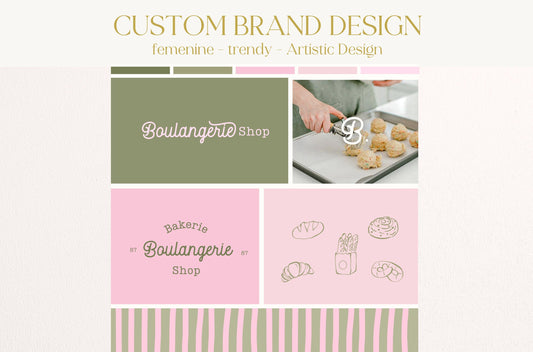 Kit de marca de panadería prediseñado y personalizado: estilo moderno para marcas y negocios de panadería - Descarga instantánea de Canva