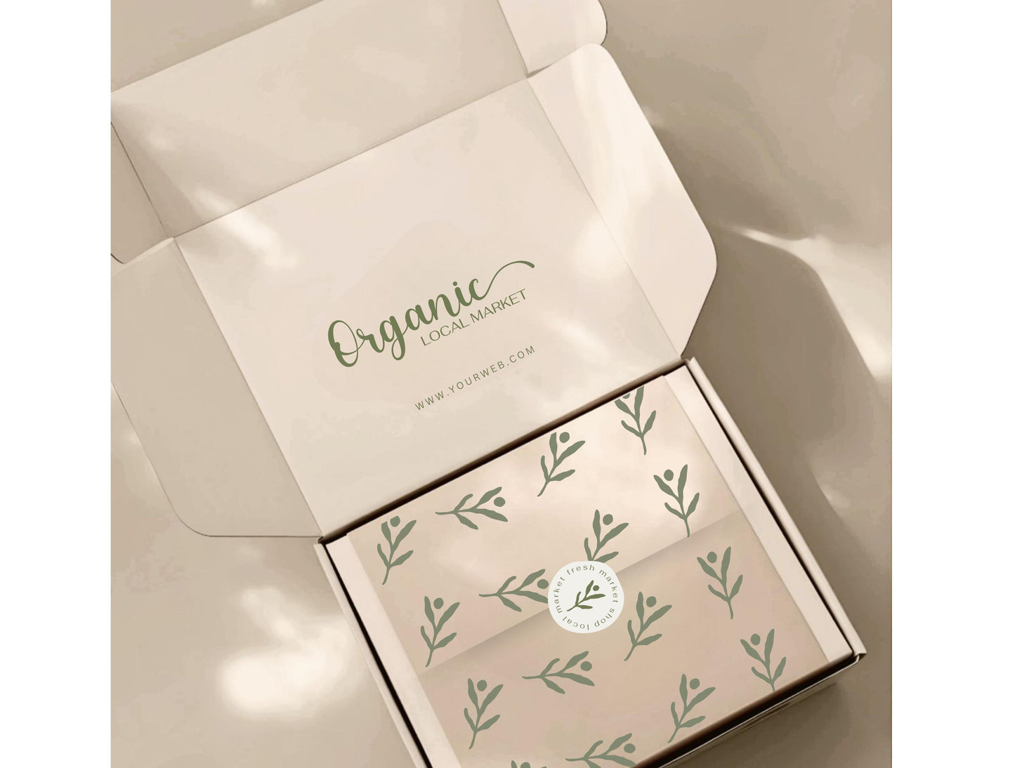 Kit exclusivo de marca orgánica para tiendas locales: diseño artesanal y personalizable