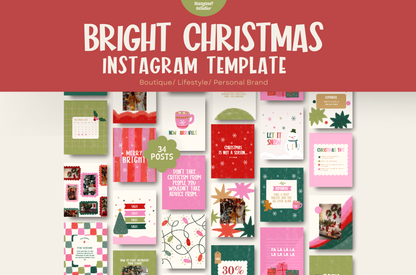 Bright Christmas instagram template - Hand Drawn Illustrated Christmas - Holiday post