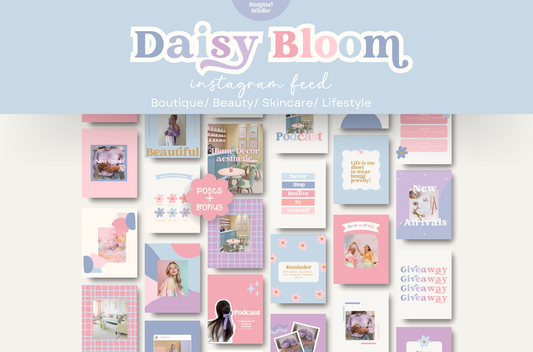 Pastel playful flowers instagram- Daisy Bloom Collection