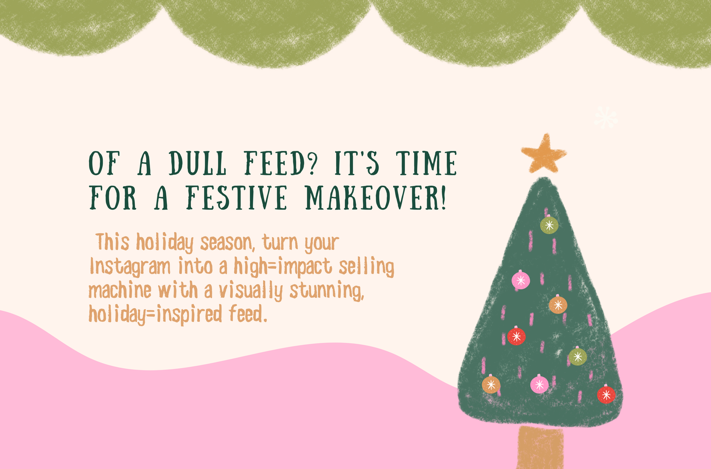 Bright Christmas instagram template - Hand Drawn Illustrated Christmas - Holiday post