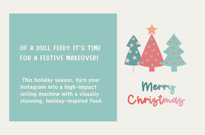 Christmas Instagram Template Canva - Holiday Instagram post feed - Festive Instagram Post Templates for Christmas Pink