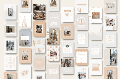 White Christmas instagram template - Hand Drawn Illustrated Christmas - Holiday post