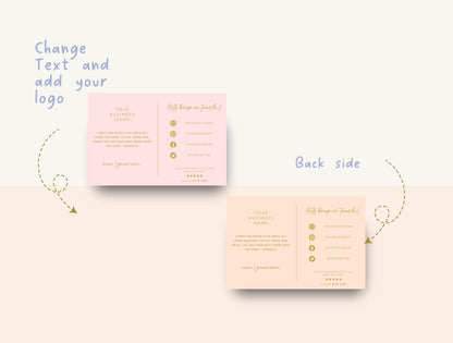 Plantilla de paquete de tarjeta de agradecimiento con lindas flores / tarjeta de presentación pequeña / diseño de marca / empaque de marca