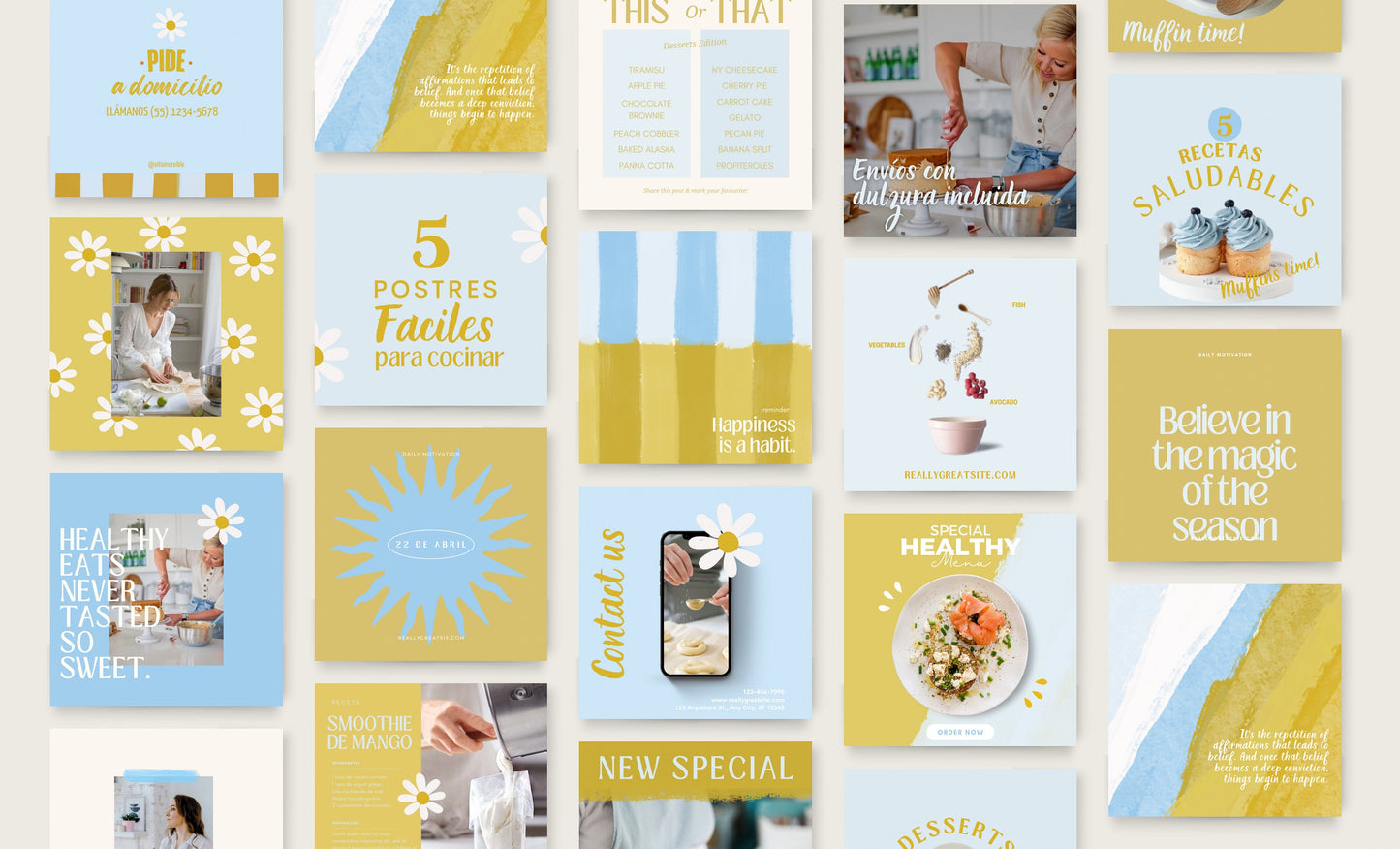 Feed de Instagram de panadería / Diseño artístico / Canva: plantillas de publicaciones hechas a mano de alto impacto visual y estrategia de participación para pequeñas empresas