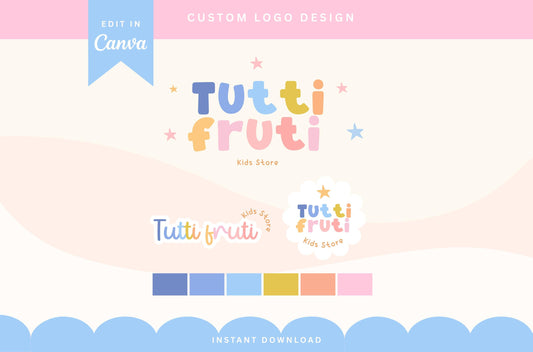 Logotipo colorido: diseño bohemio retro de moda para pequeñas empresas, logotipos modernos y brillantes para boutiques infantiles y marcas divertidas.