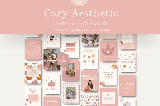 Plantillas Canva para Instagram con un otoño acogedor - Publicación de Instagram de otoño - Plantillas de Instagram para coaching, marketing y estilo de vida - Instagram de Halloween