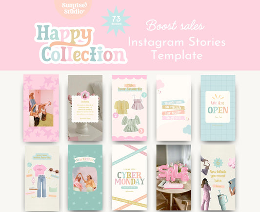 Historias de Instagram con colores pastel de moda: diseños llamativos que impulsan las ventas de marcas y boutiques de moda - HC01