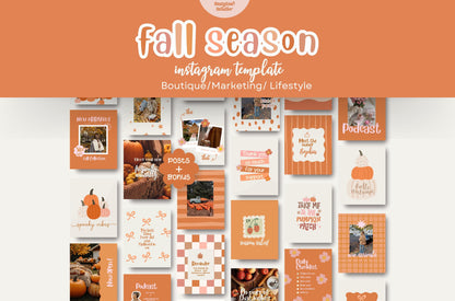 Plantillas de Instagram de otoño en Canva - Ideas para historias de Instagram de otoño - Plantillas para publicaciones de Instagram de otoño - Instagram de Halloween