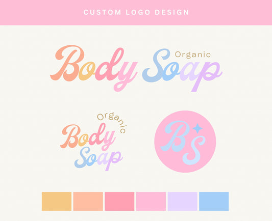 Diseño de logotipo de moda - Logotipo retro boho - Logotipo colorido - Logotipo de pequeña empresa - Logotipos modernos brillantes - Logotipo de marca personal - Logotipo divertido