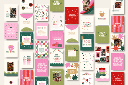Bright Christmas instagram template - Hand Drawn Illustrated Christmas - Holiday post