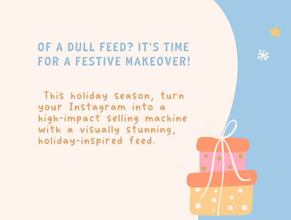 Rainbow Christmas Canva template- Holiday Instagram template- Christmas instagram Feed