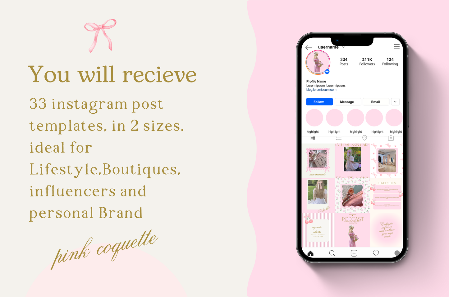 Romantic Coquette instagram template
