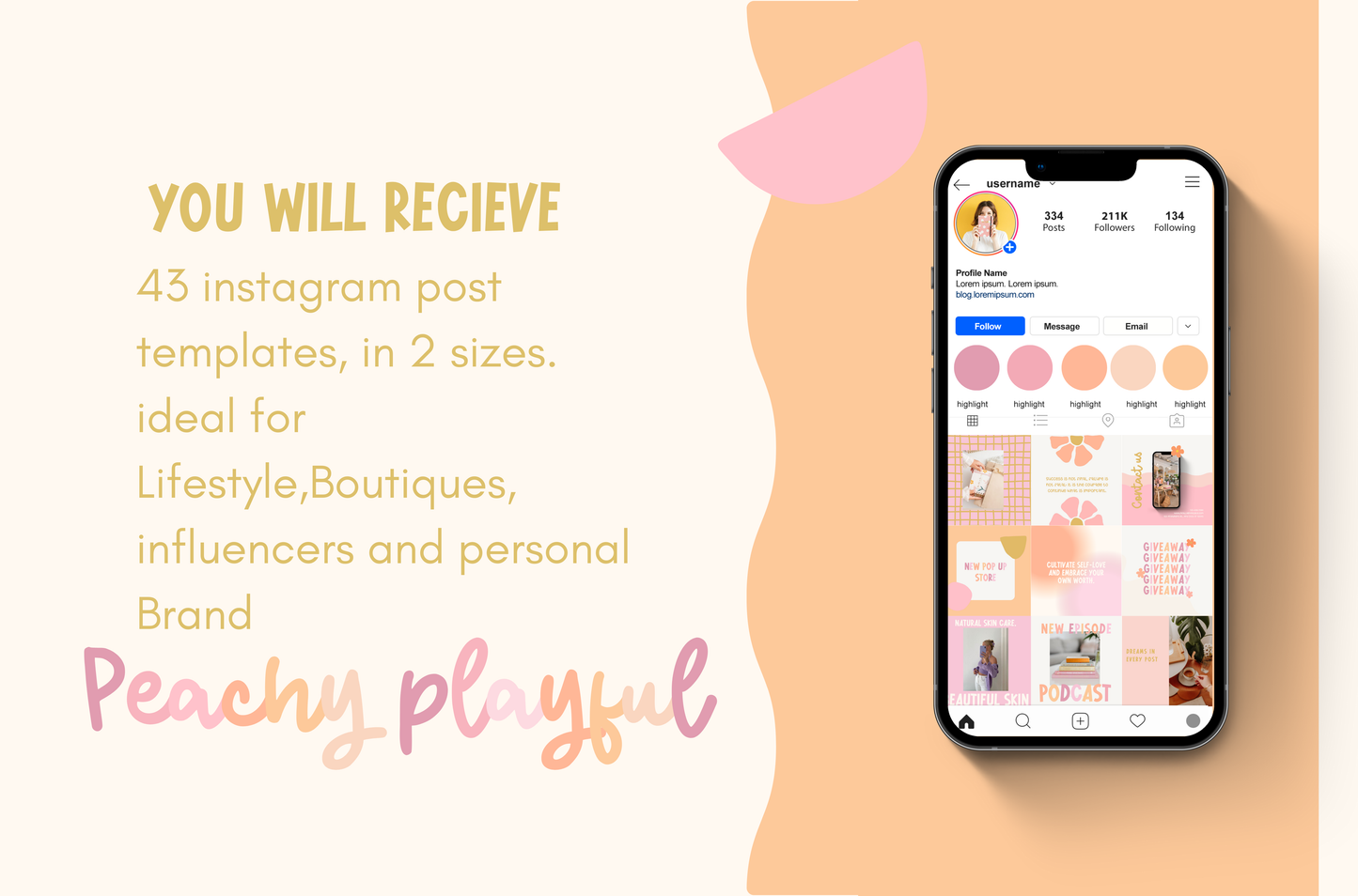 Peachy Playful Instagram Template