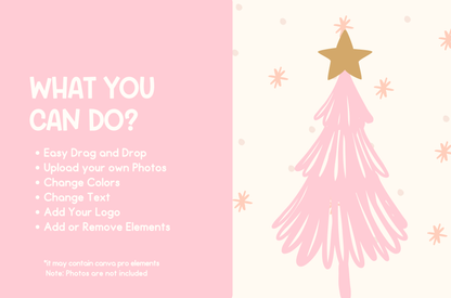 Pastel Pink Christmas Etsy Listing Canva template- Holiday Instagram template- Christmas instagram Feed-season sales template