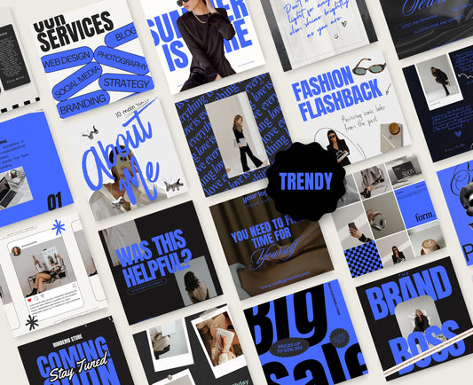 Plantilla Canva de feed de Instagram atrevida y moderna, de alto impacto visual, ideal para marcas personales, influencers y creadores de contenido de marketing digital