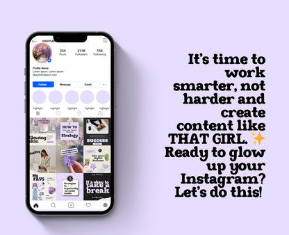 Plantilla de publicación viral de Instagram Lila: estética femenina para influencers, coaches de redes sociales y profesionales del marketing.