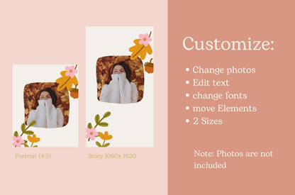 Plantillas de Instagram para otoño (Canva) - Ideas para historias de Instagram de otoño - Plantillas para publicaciones de Instagram de otoño - Instagram de Halloween/Temporada de rebajas