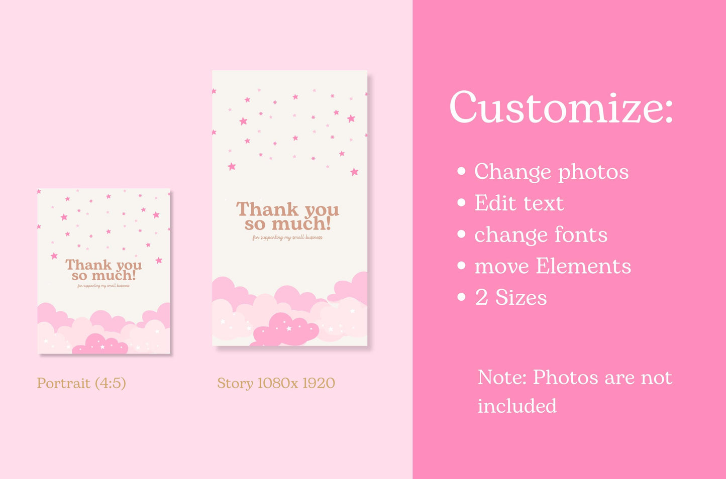 Plantilla de paquete de Instagram rosa, divertida y linda, editada por Canva