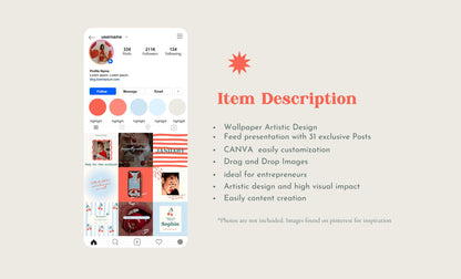 Plantilla moderna de Instagram con temática de cerezas / Diseño elegante y con estilo para redes sociales / Publicación moderna en Canva / Herramientas para pequeñas empresas / Feed de influencers