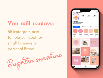 Playful trendy  instagram template- Brighten Sunshine Collection
