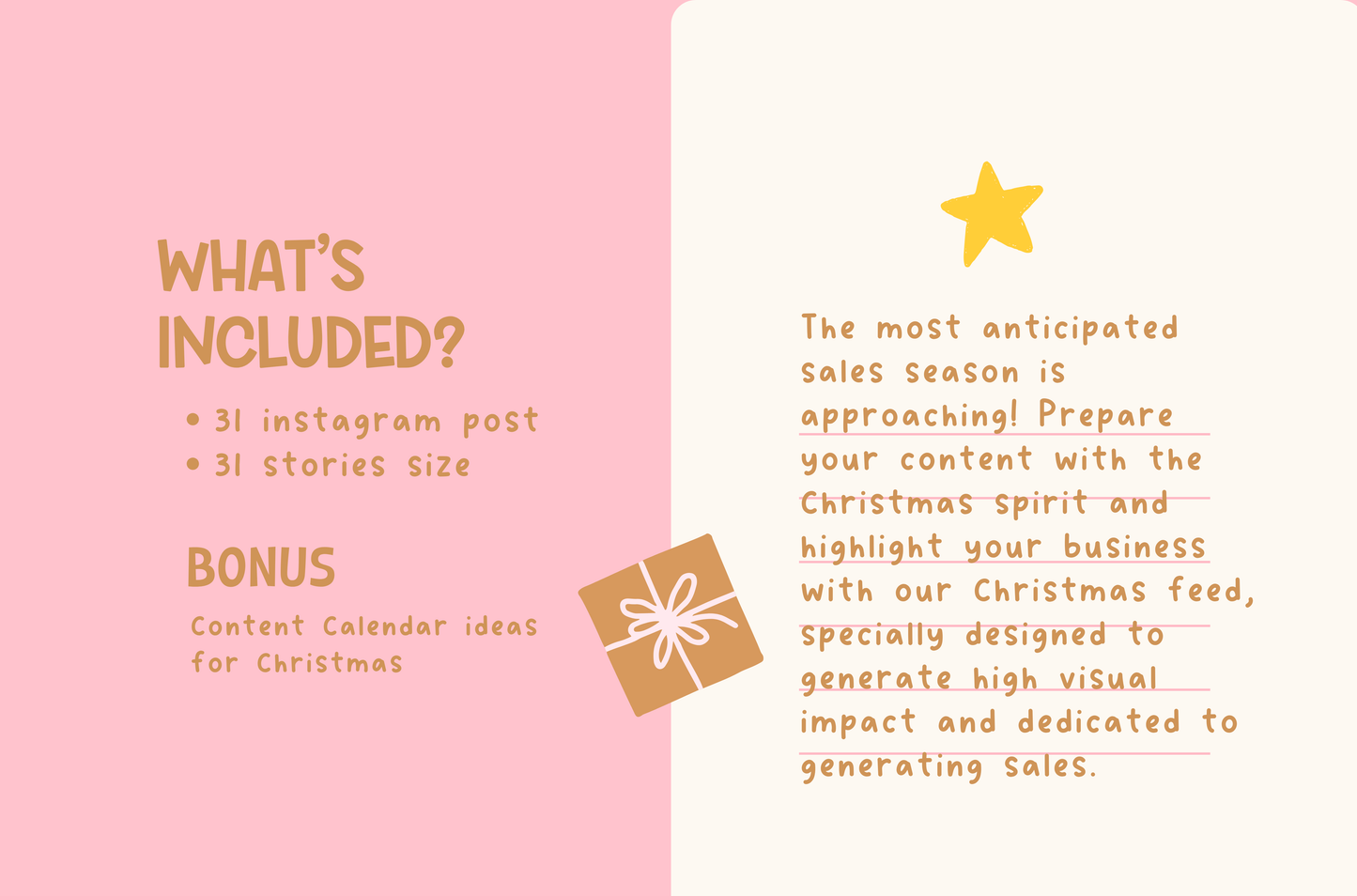 Pastel Pink Christmas Canva template- Holiday Instagram template- Christmas instagram Feed-season sales template