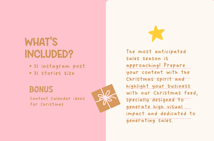 Pastel Pink Christmas Canva template- Holiday Instagram template- Christmas instagram Feed-season sales template