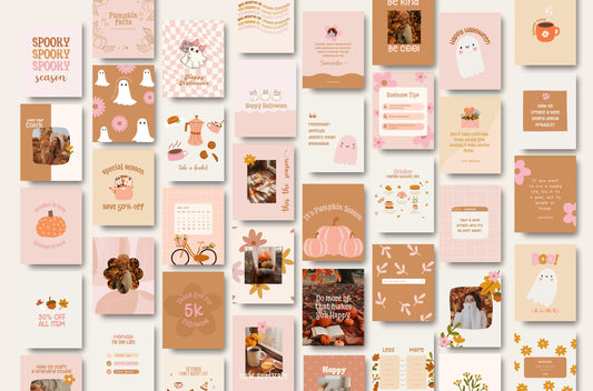 Plantillas de Instagram para otoño (Canva) - Ideas para historias de Instagram de otoño - Plantillas para publicaciones de Instagram de otoño - Instagram de Halloween/Temporada de rebajas