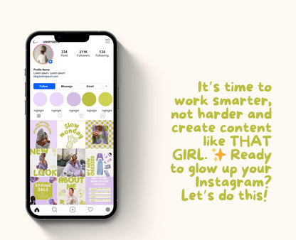 Viral Trendy lila & Green Instagram Template Pack | Vibrant Canva Templates for Influencers, Content Creators and Digital Marketers