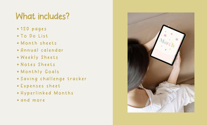 Planificador de negocios digital/planificador GoodNote/calcomanías para planificador/planificador con flores en tonos pastel/planificador para pequeñas empresas